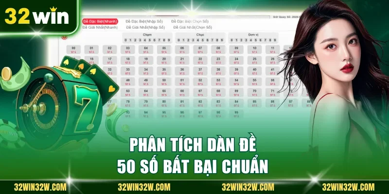 Phân tích dàn đề 50 số bất bại chuẩn